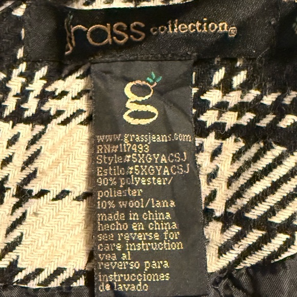 🖤 Grass Collection Plaid Wool Blend Belted Coat – Beige & Black – Size M - Picture 4 of 6